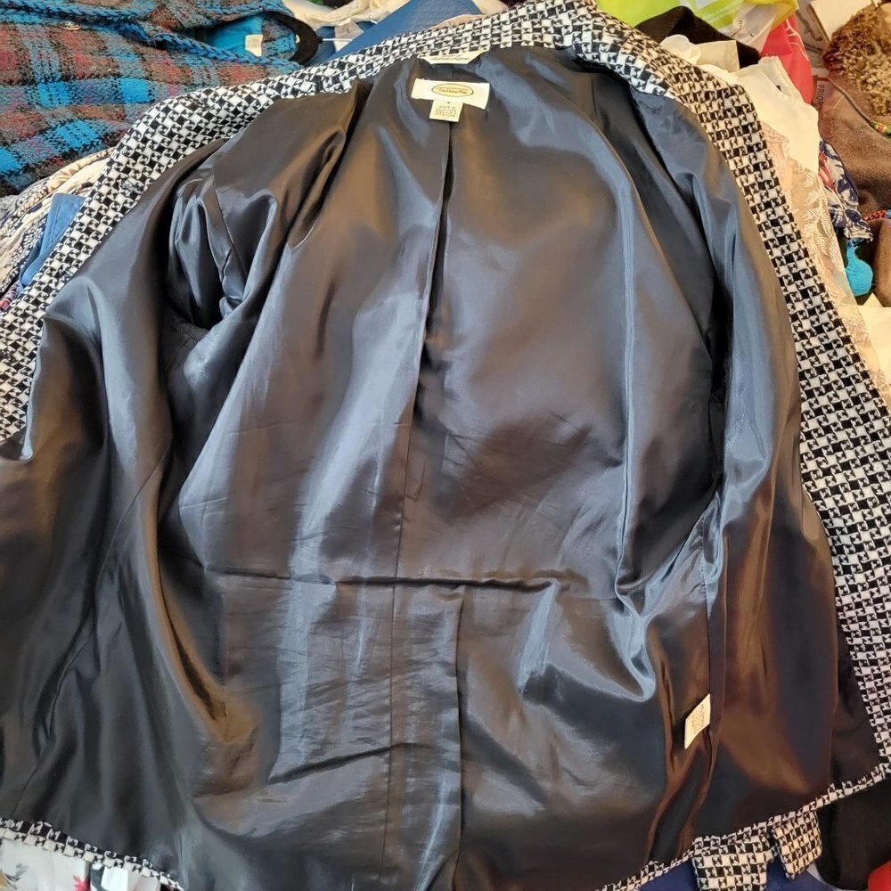 TALBOTS B&W Wool Btn-Up Blazer - Picture 5 of 7